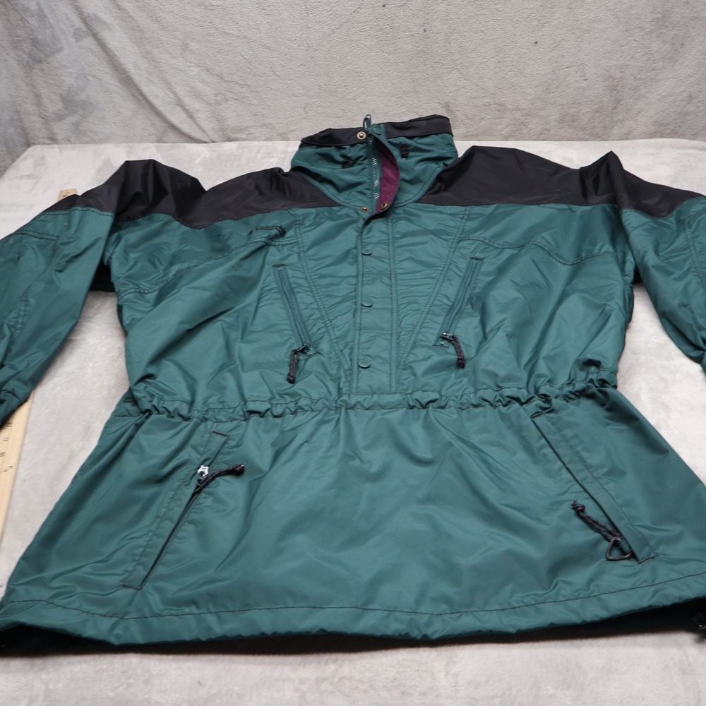 Columbia Jacket Mens XXL Tall Green Wind Rain Pit Zip Windbreaker Outdoor VTG